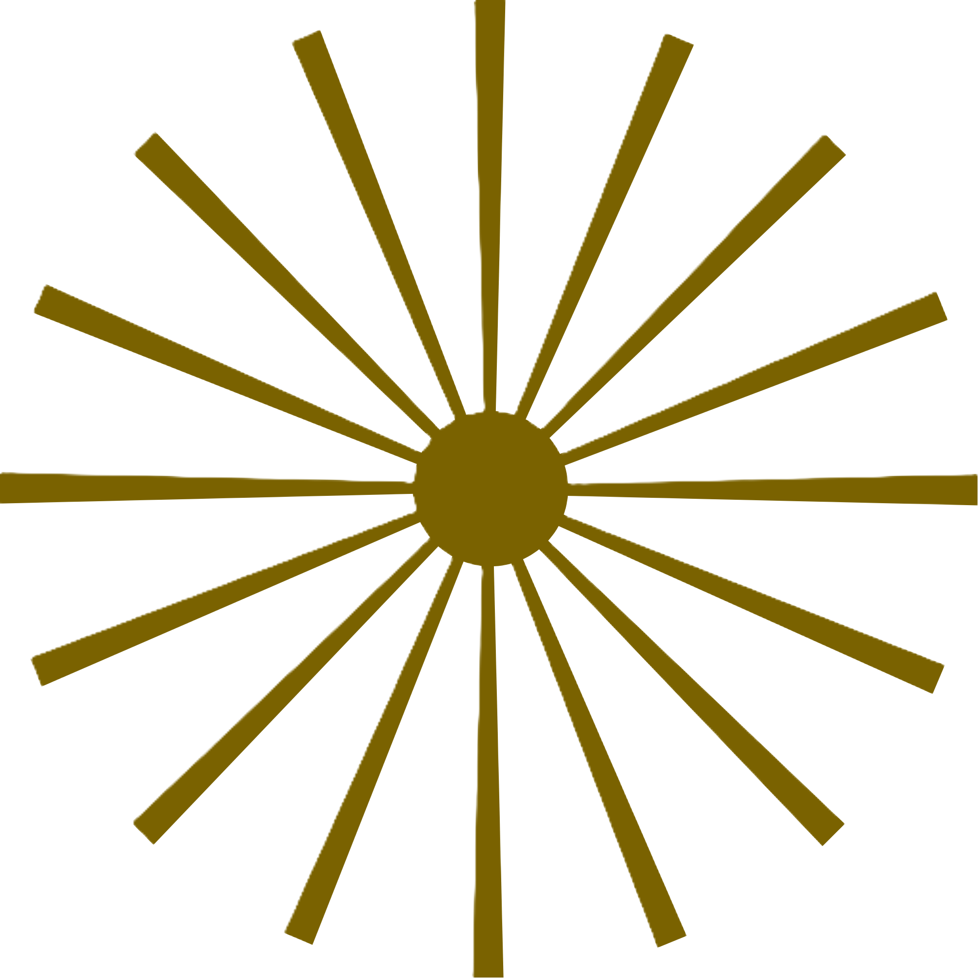 Goldener Strahlenstern mit vielen strahlenförmigen Linien, die von einem Mittelpunkt ausgehen.